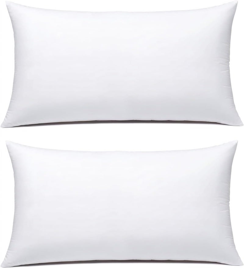 JIEITIVE Throw Pillow Inserts Hypoallergenic Premium Pillow Stuffer Rectangle Lumbar Pillow for Decorative Pillow Covers Cushion Set of 2-12 x 20 Inches - Image 1